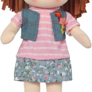 16-Inch Interactive Embroidered Rag Doll with Removable Clothes Floral