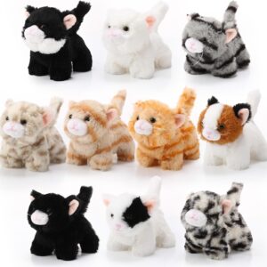 10-Pack Standing Style Assorted Kitten Plush Set