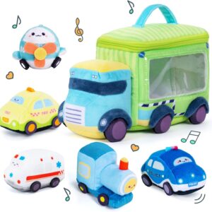 Soft Car Set with 5 Plush Cars and Trucks 9.5 Inch