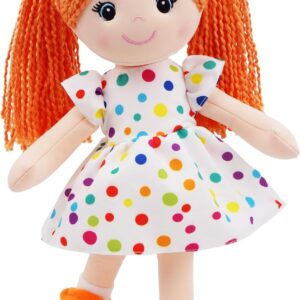 14-Inch Orange Soft Cuddly Plush Rag Doll Gift