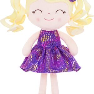 12-Inch Glitter Purple Dress Plush Baby Doll