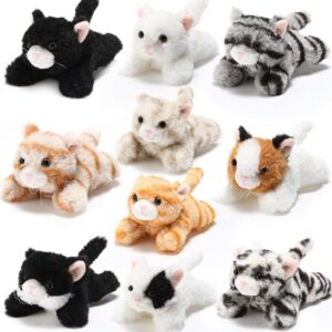 10-Pack Prone Style Assorted Kitten Plush Set