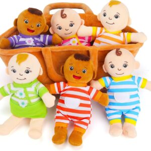 8-Inch Diversity Baby Dolls Set of 6 with Interchangeable Clothes