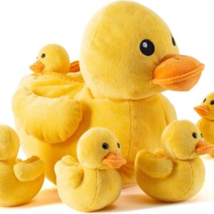 Plush Duck with 5 Baby Ducklings Stuffed Animal Set